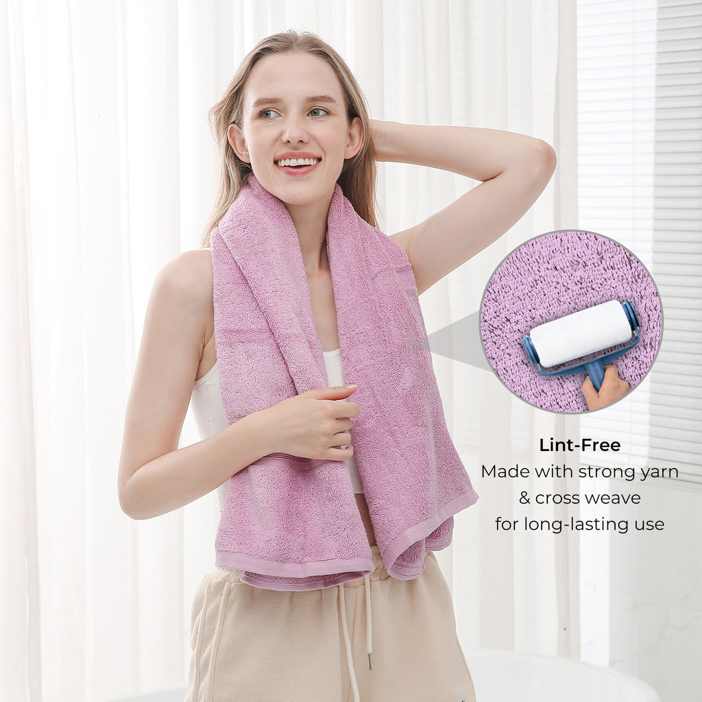 GELUOBOV Luxury 100% Cotton Bath Towel(Large Size), 24×47 in, Quick-Dry & Highly Absorbent, Fluffy & Durable, Low-Lint, Hotel Quality, Nordic Style,  for Home, Spa, Gym, Travel